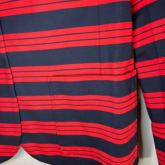 Banana Republic/Academy Blazer Jacket/Red and Navy Stripe/14 Tall/NWT - Picture 4 of 10